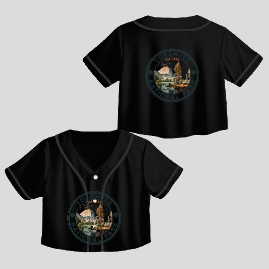 Yosemite National Park Vintage Style Half Dome Crop Top Baseball Jerseys