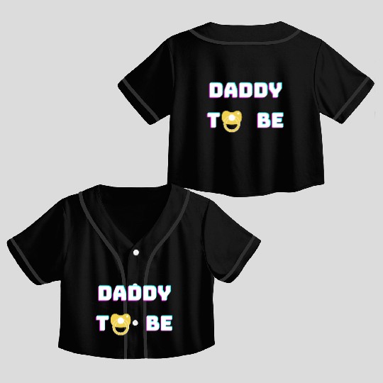 Daddy To Be green Crop Top Baseball Jerseys