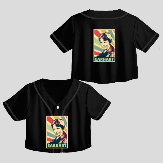Amelia Earhart Vintage Colors Crop Top Baseball Jerseys