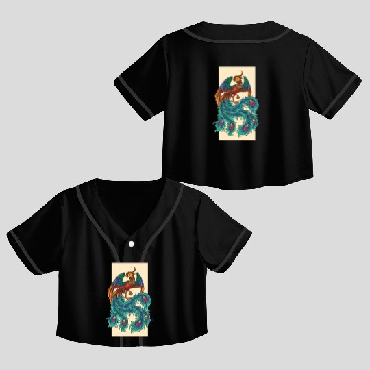 Design vector Illustration of Phoenix Crop Top Baseball Jerseys