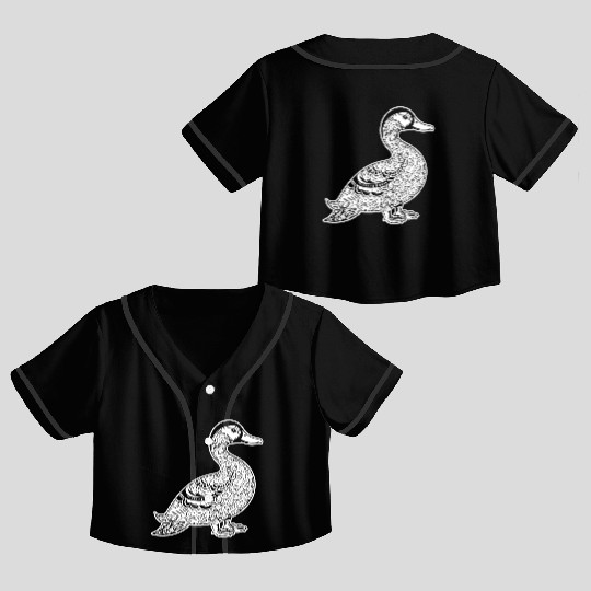 Duck Bird Nature Pond Crop Top Baseball Jerseys