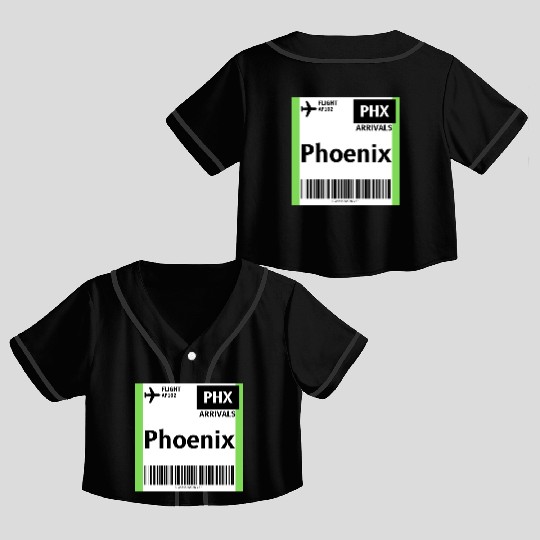 airplane ticket phoenix Crop Top Baseball Jerseys