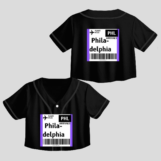 airplane ticket philadelphia Crop Top Baseball Jerseys