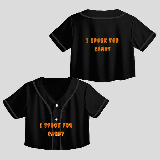 I Spook For Candy nostalgia Crop Top Baseball Jerseys