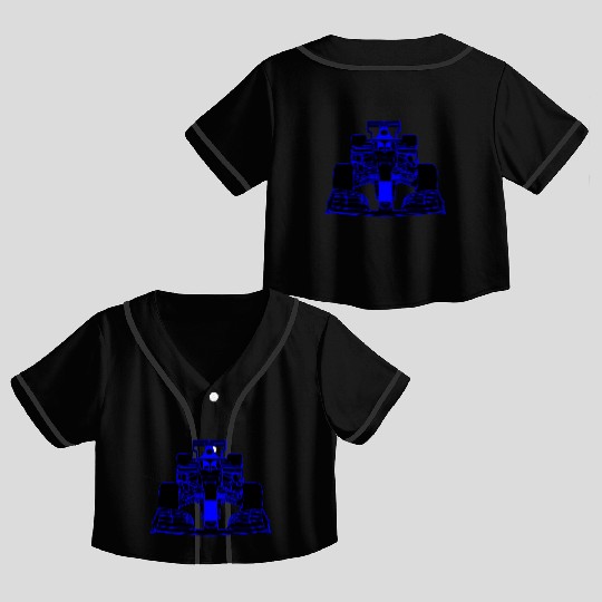 Race car blue Crop Top Baseball Jerseys