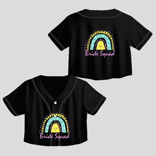 Bride Squad Matching Bachelorette Wedding Crop Top Baseball Jerseys
