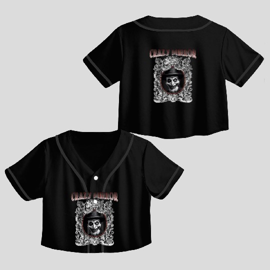 Horror Crazy Mirror Crop Top Baseball Jerseys