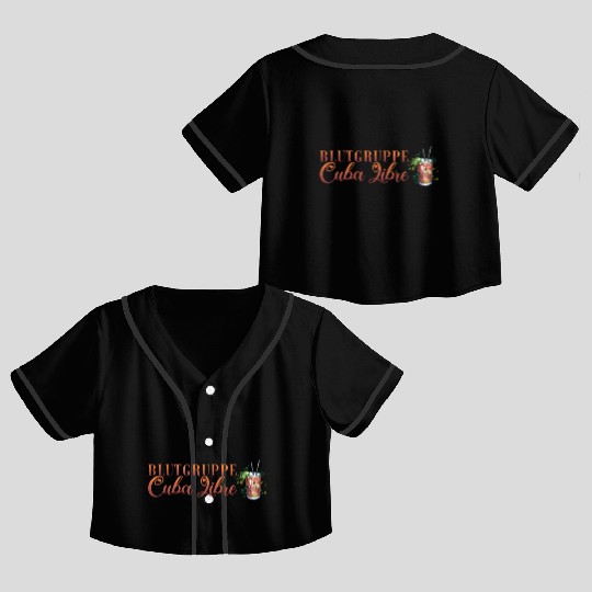 Blutgruppe Cuba Libre Cocktail Bartender Crop Top Baseball Jerseys