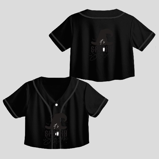 It s Spooky Season Black Crop Top Baseball Jerseys