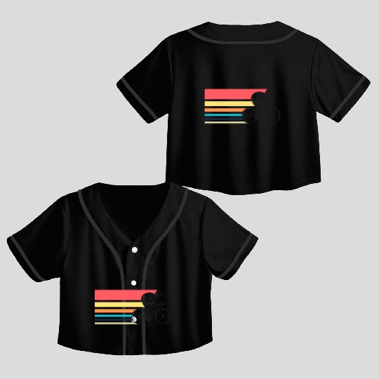 Cycle Racing World Championship Abstract Crop Top Baseball Jerseys