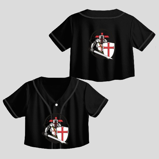 Crusader 'in Hoc Signo Vinces ' Knights Templar Crop Top Baseball Jerseys