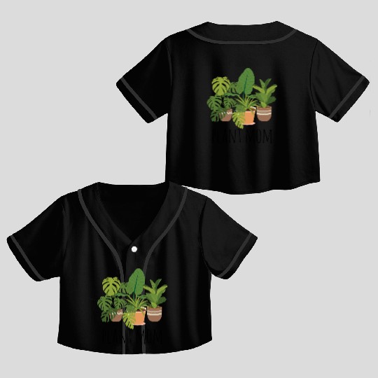 Houseplants Galore Plant Mom Crop Top Baseball Jerseys