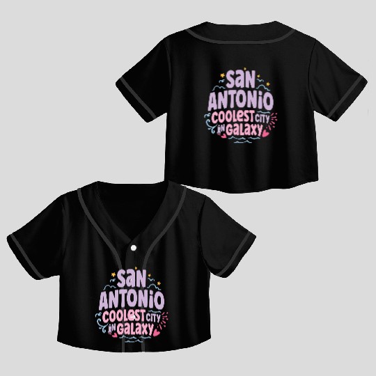 San Antonio Coolest Galaxy Crop Top Baseball Jerseys