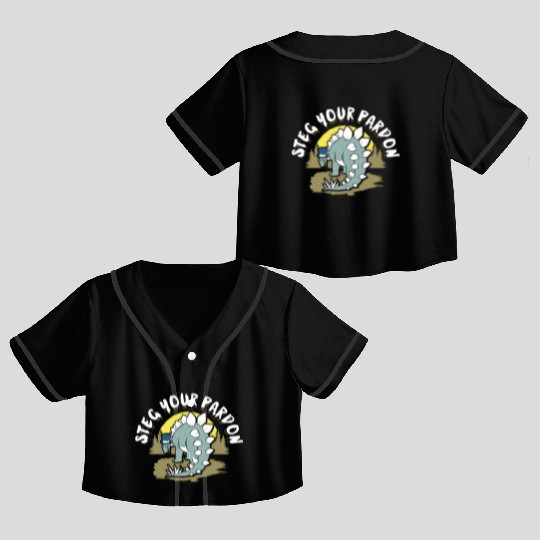 Dinosaur T For Stegosaurus Crop Top Baseball Jerseys
