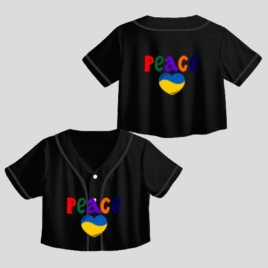 Heart peace ukraine colors Peace Crop Top Baseball Jerseys