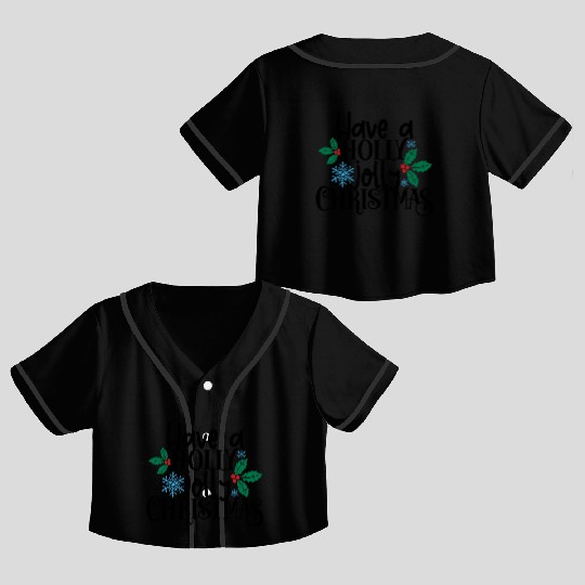 Holly Jolly Christmas Crop Top Baseball Jerseys