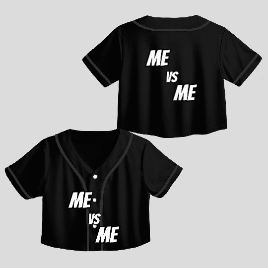 Me vs Me (white) Crop Top Baseball Jerseys