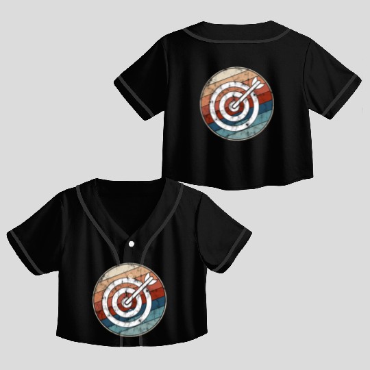 Retro Archery Bullseye Crop Top Baseball Jerseys