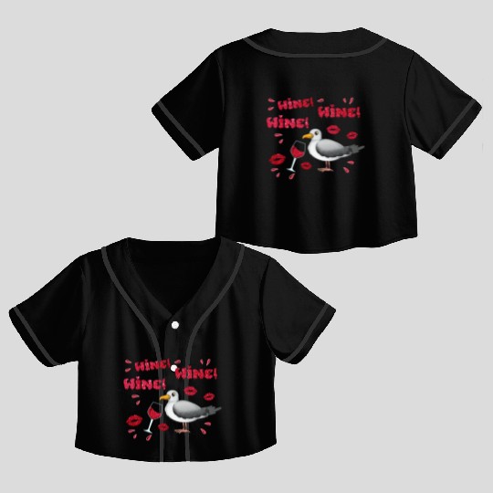 Wine Seagull Bird Lover Shorebird Seagulls Crop Top Baseball Jerseys