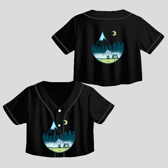 Keep It Simple (Camping At Night) Crop Top Baseball Jerseys