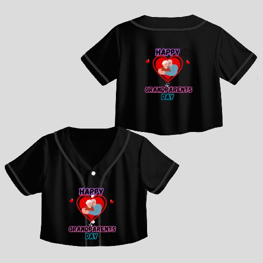 Happy Grandparents Day Crop Top Baseball Jerseys