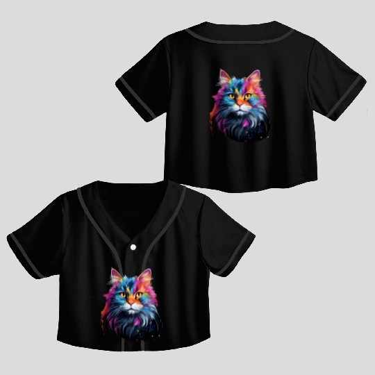 Persian Cat Animal Lover Gift Crop Top Baseball Jerseys