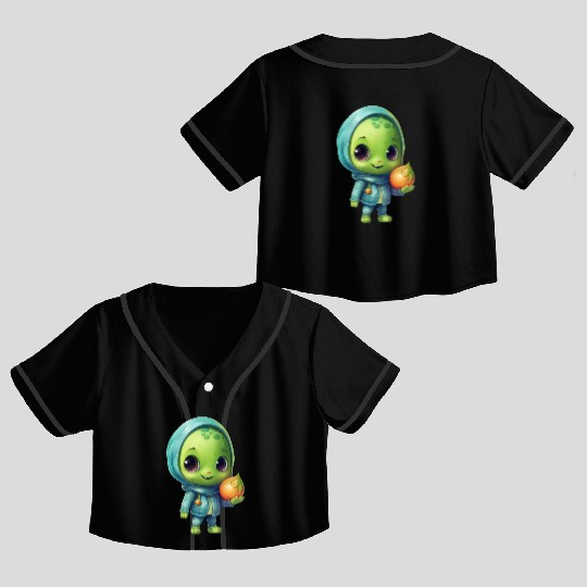 Sweet Alien Onion: Veggie Enchantment Crop Top Baseball Jerseys