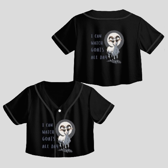 Happy Cute goat Lover Crop Top Baseball Jerseys