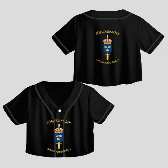 swedish armed forces Crop Top Baseball Jerseys