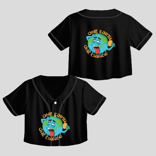 Climate Change Environmental Earth Day Planet Crop Top Baseball Jerseys