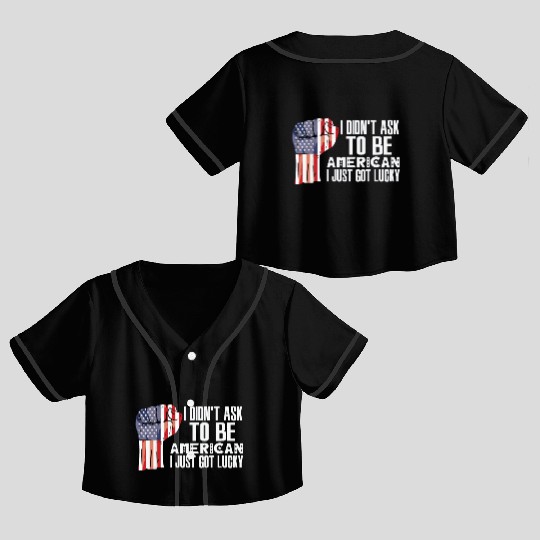 American Pride America US Flag Grown American Crop Top Baseball Jerseys