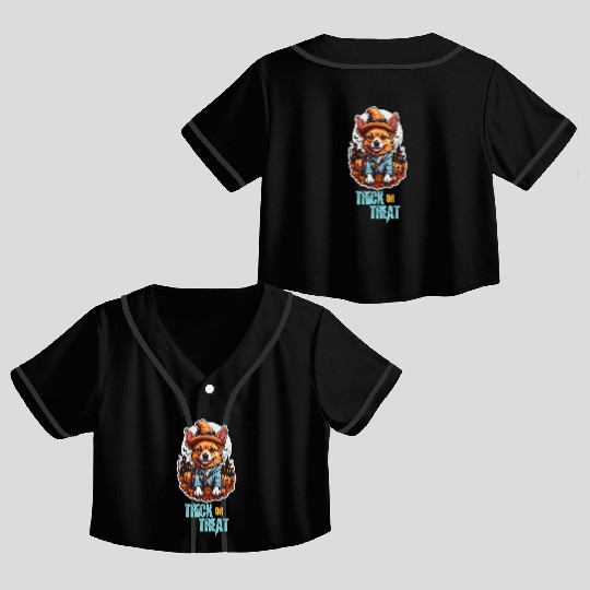 Detactive puppy -Happy Halloween Crop Top Baseball Jerseys