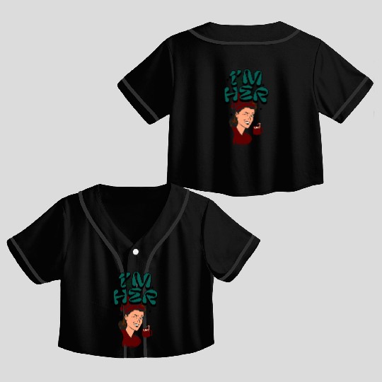 Im Her! Christmas/ Mrs. Claus design Crop Top Baseball Jerseys