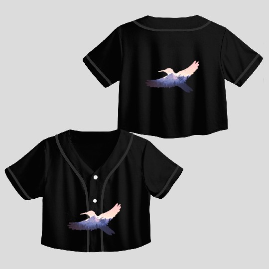 Hummingbird Bird Mountains Fly Nature Paradise Crop Top Baseball Jerseys