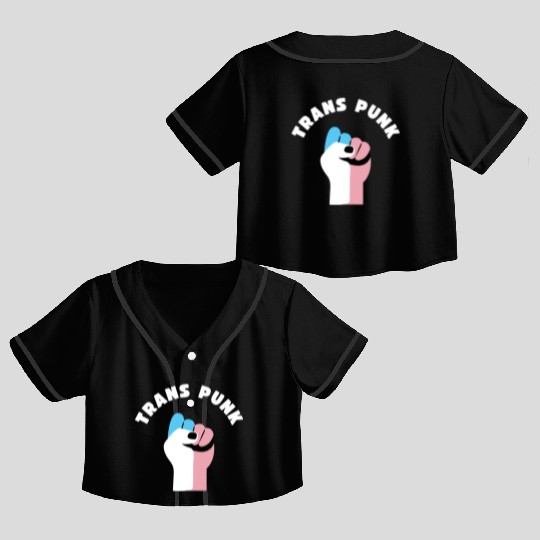 Trans Punk Transgender Pride Crop Top Baseball Jerseys