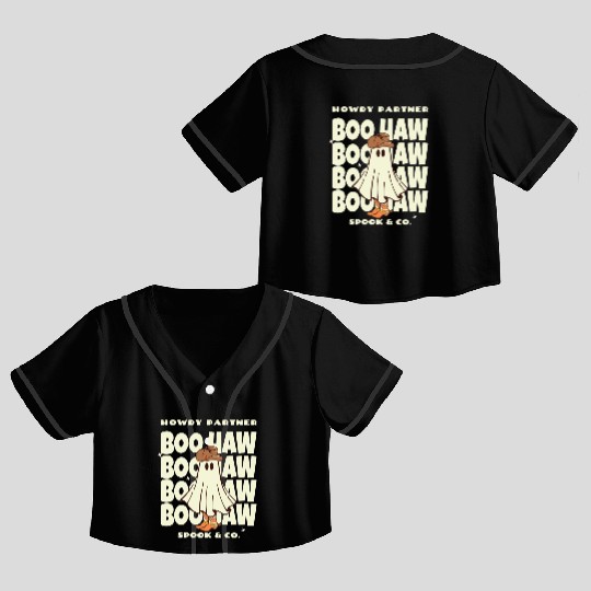 Howdy Partner Boo Haw Spook & Co. Crop Top Baseball Jerseys