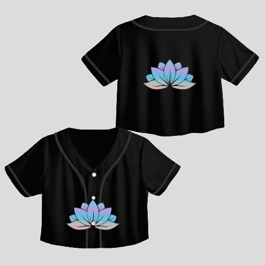 Lotus, Yoga Meditation Crop Top Baseball Jerseys