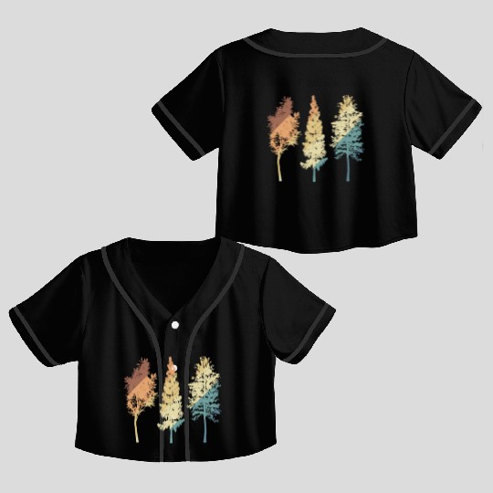 Tree Friends in Nature Leaves Environment Crop Top Baseball Jerseys