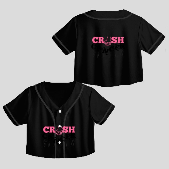 Beat Cancer Crop Top Baseball Jerseys