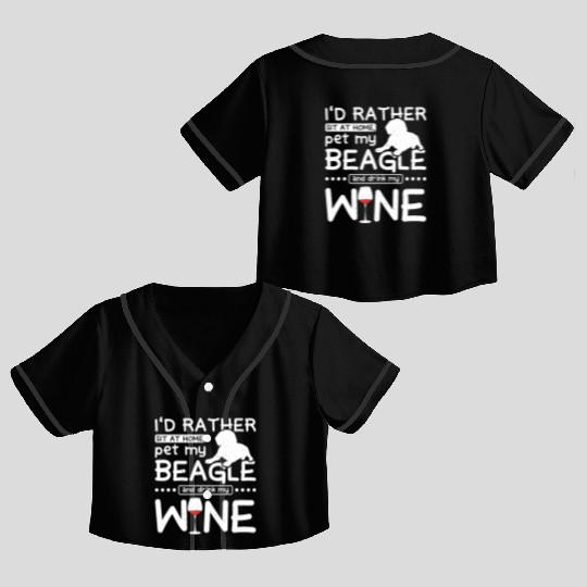 Pet my beagle and drink wine Crop Top Baseball Jerseys