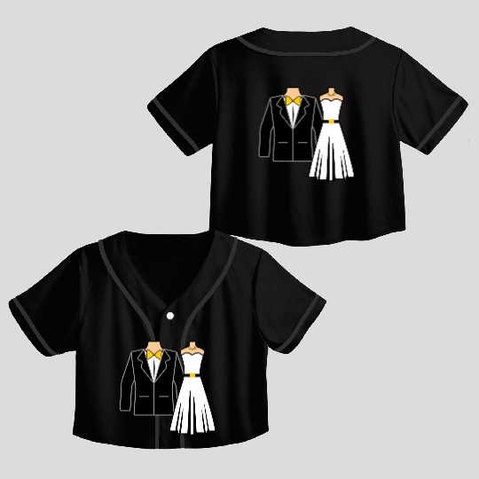 Wedding clothes bride groom Crop Top Baseball Jerseys
