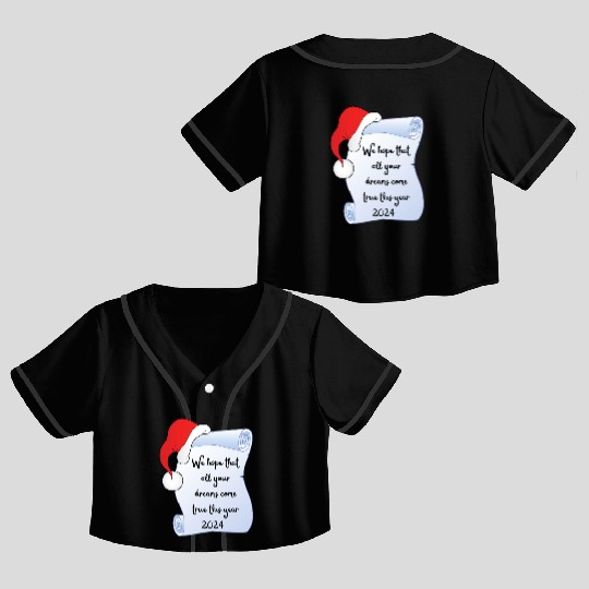 Santa Claus wishes Crop Top Baseball Jerseys