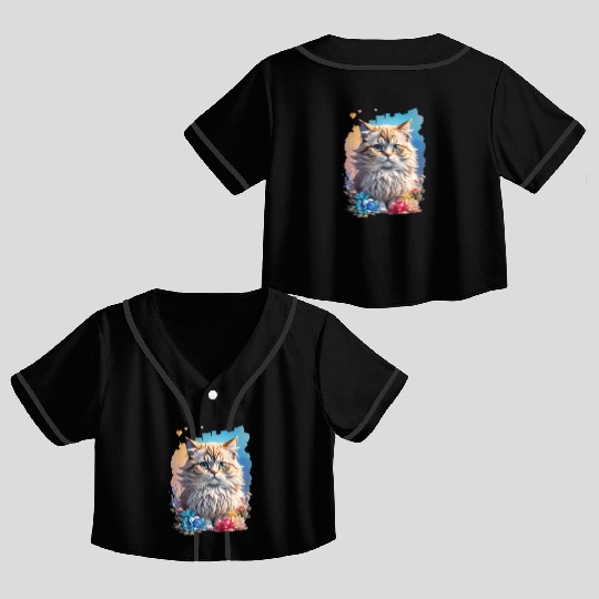 Persian Cat Crop Top Baseball Jerseys