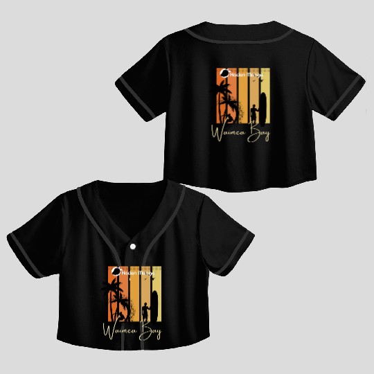 Waimea Bay Haden Mango Style Crop Top Baseball Jerseys