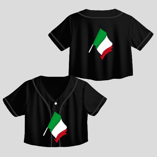 Flag of Italy Crop Top Baseball Jerseys