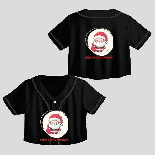 Cute Bad Santa Crop Top Baseball Jerseys