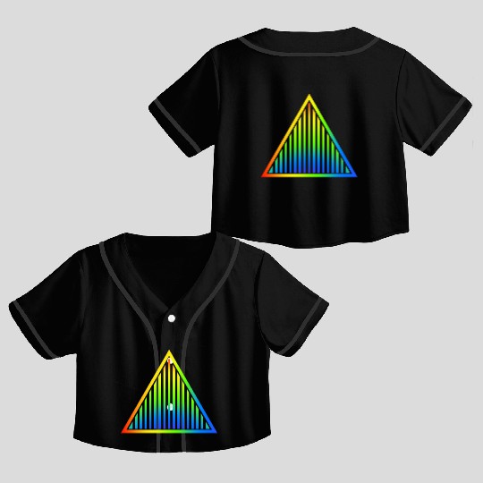 Bright rainbow style triangle Crop Top Baseball Jerseys