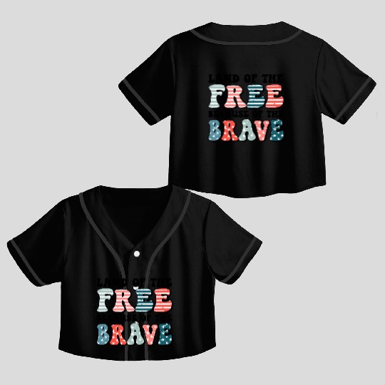 Land of the free Crop Top Baseball Jerseys