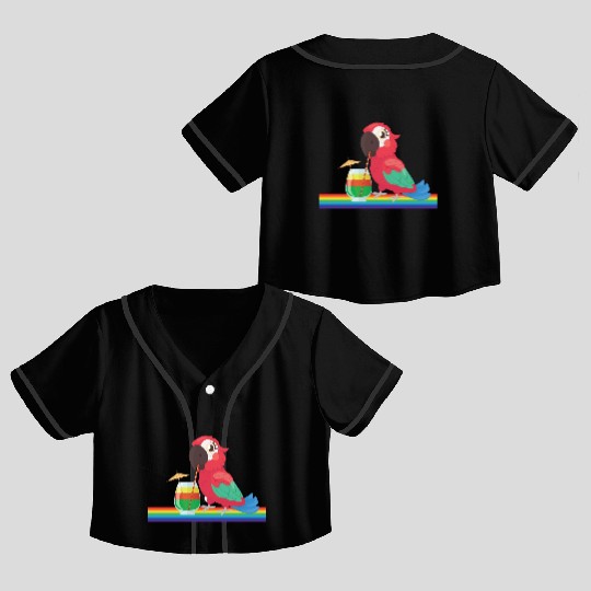 parrot bird of jimmy buffett Crop Top Baseball Jerseys