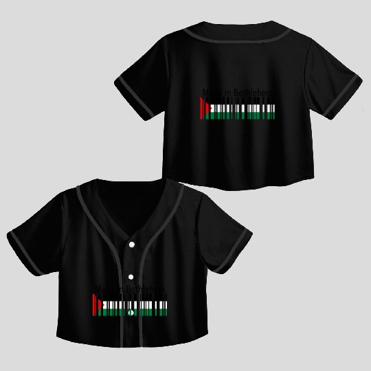 Made in Bethlehem Barcode Palestine Flag for Pales Crop Top Baseball Jerseys